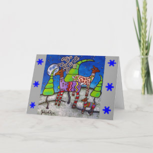 Festiva Tarjeta de Navidades con sudores para uso de cierv
