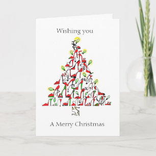 Festiva Tarjeta de navidades con tema de zapatos