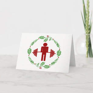 Festiva Tarjeta de Navidades con temas de fitness divertid