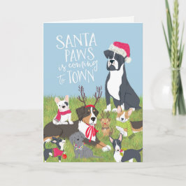 Festiva Tarjeta de Navidades con temas de perro "Santa Paw