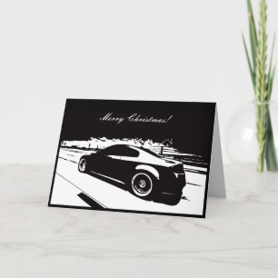 Festiva Tarjeta de Navidades con temática G35 Coupe Car