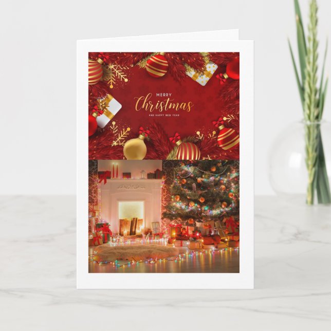 Festiva Tarjeta de navidades con un mensaje cálido y atent (Anverso)