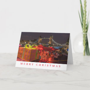 Festiva Tarjeta de Navidades con vistas al puente London T