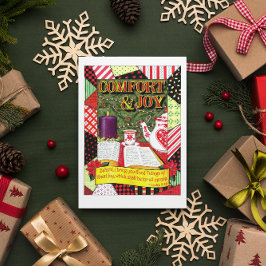 Festiva Tarjeta de Navidades Confort y Alegría