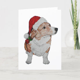 Festiva Tarjeta de Navidades Corgi
