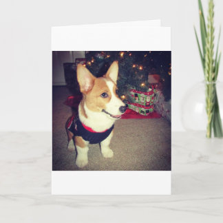 Festiva Tarjeta de Navidades Corgi