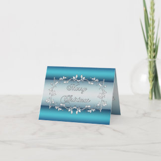 Festiva Tarjeta de Navidades corporativos Blue, Silver Hol