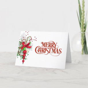 Festiva Tarjeta de Navidades corporativos con ornamento