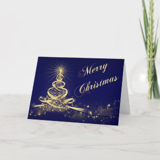 Festiva Tarjeta de Navidades corporativos de árbol con luz
