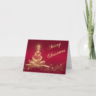 Festiva Tarjeta de Navidades corporativos de árbol rojo co