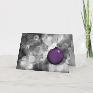 Festiva tarjeta de Navidades corporativos de plata morada