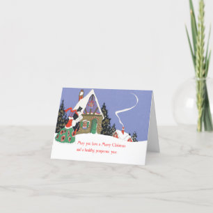 Festiva Tarjeta de Navidades "Country Cottage" de estilo v