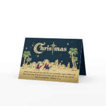 Tarjeta de Navidades cristianos con verso para via
