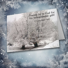 Festiva Tarjeta de Navidades cristianos de árboles de invi