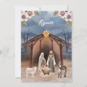 Festiva Tarjeta de Navidades cristianos de Jesús Natividad