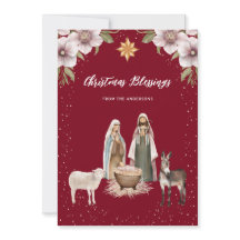 Tarjeta de Navidades cristianos de la escena de la