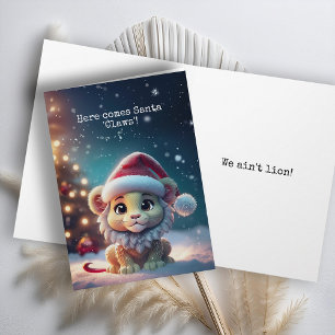 Festiva Tarjeta de Navidades Cuit Leon Santa Claws