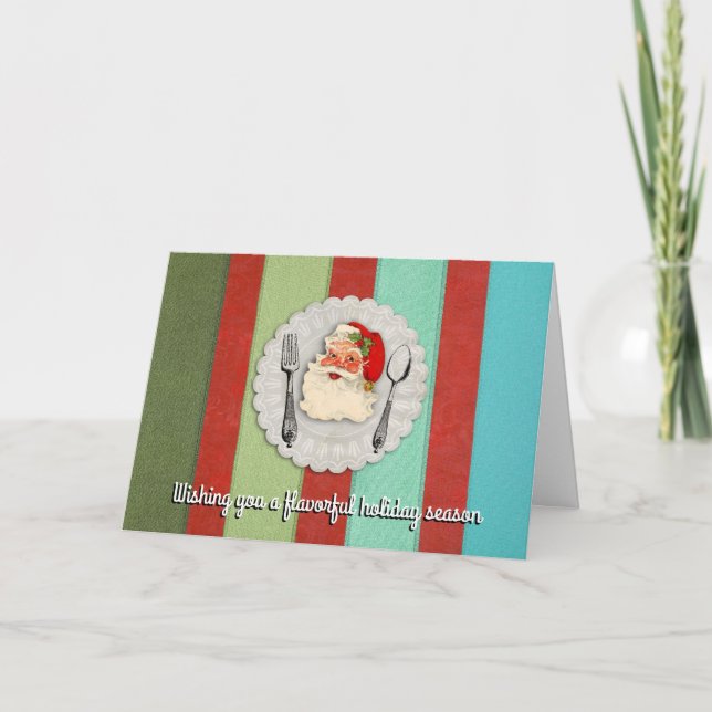 Festiva Tarjeta de Navidades culinarios de la cuchara de S (Anverso)