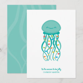 Festiva Tarjeta de Navidades Cute Jellyfish