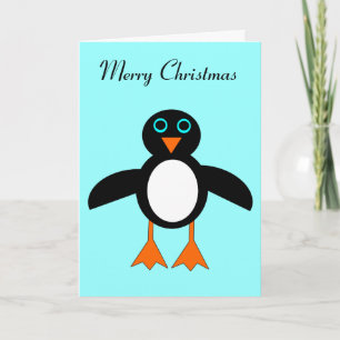 Festiva Tarjeta de Navidades Cute Penguin