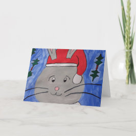 Festiva Tarjeta de Navidades Cute Santa Bunny