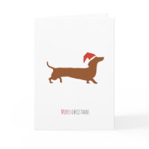 Tarjeta de Navidades Cute Santa Dachshund