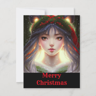 Festiva Tarjeta de Navidades "Cute Trendy Anime Manga"