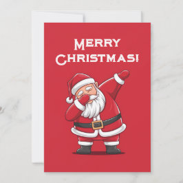Festiva Tarjeta de Navidades Dabbing Santa