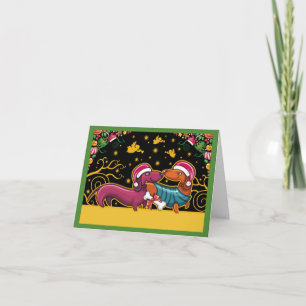 Festiva Tarjeta de Navidades Dachsund