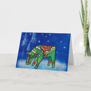 Festiva Tarjeta de Navidades Dala Horse III