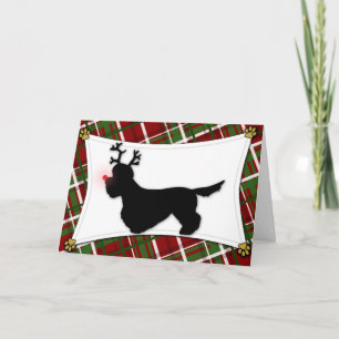 Festiva Tarjeta de Navidades Dandie Dinmont Terrier Reinde