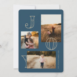 Festiva Tarjeta de Navidades de 3 fotos de la alegría fest