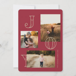 Festiva Tarjeta de Navidades de 3 fotos de la alegría fest