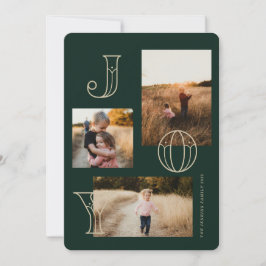 Festiva Tarjeta de Navidades de 3 fotos de la alegría fest