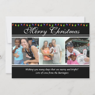 Festiva Tarjeta de Navidades de 4 Navidades fotográficos