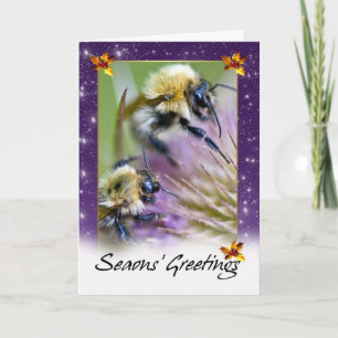 Festiva Tarjeta De Navidades De Abejas - Abejas De Miel En