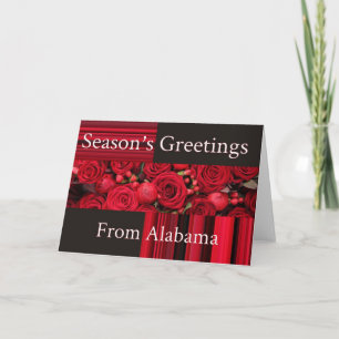 Festiva Tarjeta de Navidades de Alabama con rosas