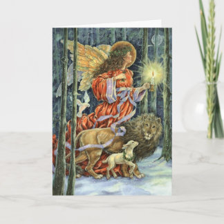 Festiva Tarjeta de Navidades de Ángel de Vintage