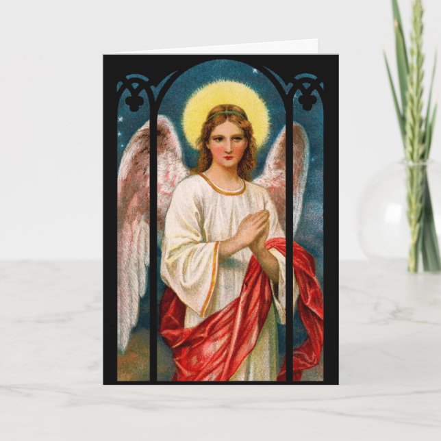Festiva Tarjeta de Navidades de Ángel Gótico (Anverso)