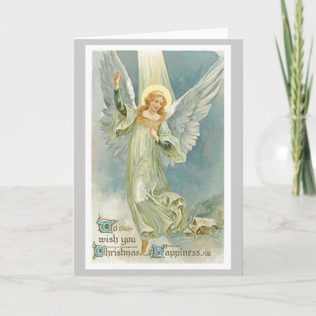 Festiva Tarjeta de Navidades de ángeles (Anverso)