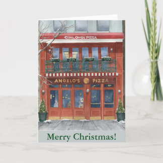 Festiva Tarjeta de Navidades de Angelo Pizza NYC