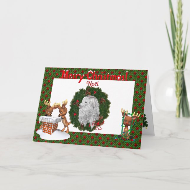 Festiva Tarjeta de Navidades de Angora Goat (Anverso)