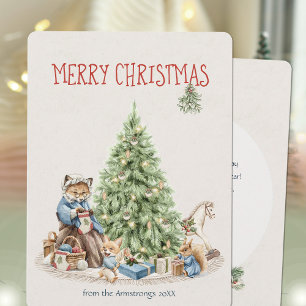 Festiva Tarjeta de Navidades de animales de color acuático
