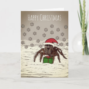 Festiva Tarjeta de Navidades de araña feliz con nombre per