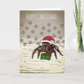 Festiva Tarjeta de Navidades de araña feliz con nombre per