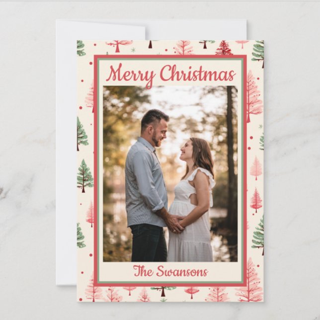 Festiva Tarjeta de Navidades de árbol rosa (Subido por el creador)