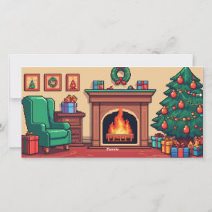 Festiva Tarjeta de Navidades de Arcade Retro con fotos