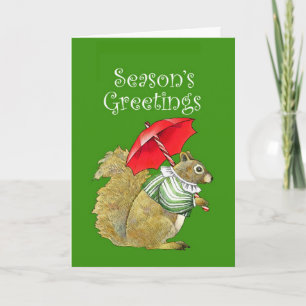 Festiva Tarjeta de Navidades de ardilla
