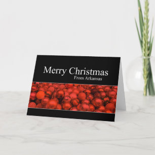 Festiva Tarjeta de Navidades de Arkansas con ornamentos