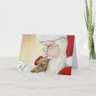 Festiva Tarjeta de Navidades de arte "Dachshund Request fo